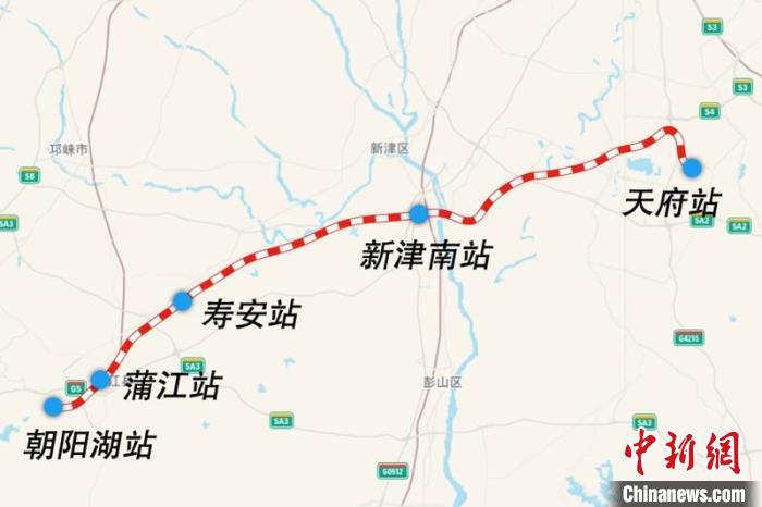 成都鐵路樞紐天府至朝陽湖段線路圖?！F集團供圖