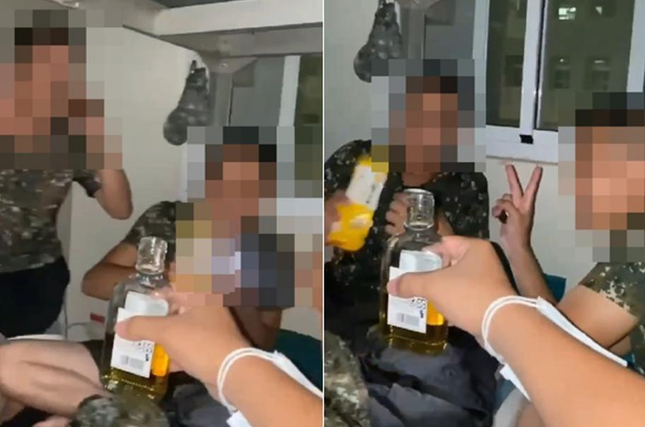 臺(tái)軍在宿舍開(kāi)“飲酒趴”。圖片來(lái)源：臺(tái)灣“中時(shí)新聞網(wǎng)”。