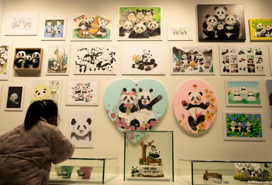 2月20日，一位小朋友在看“福寶”家族的創(chuàng)意作品。新華社記者姚琪琳攝