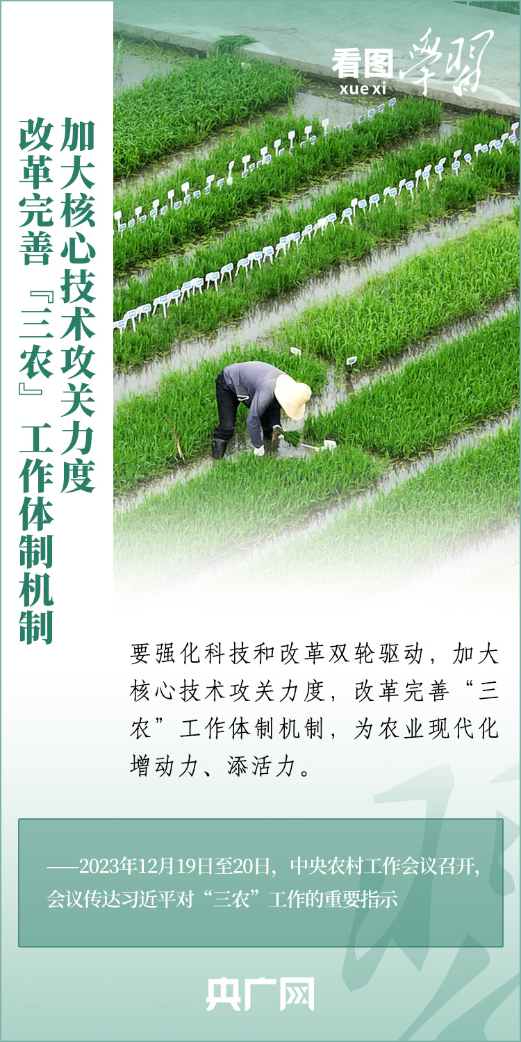 看圖學(xué)習(xí)丨推廣良田、良種、良法、良機(jī) 給農(nóng)業(yè)現(xiàn)代化插上科技的翅膀