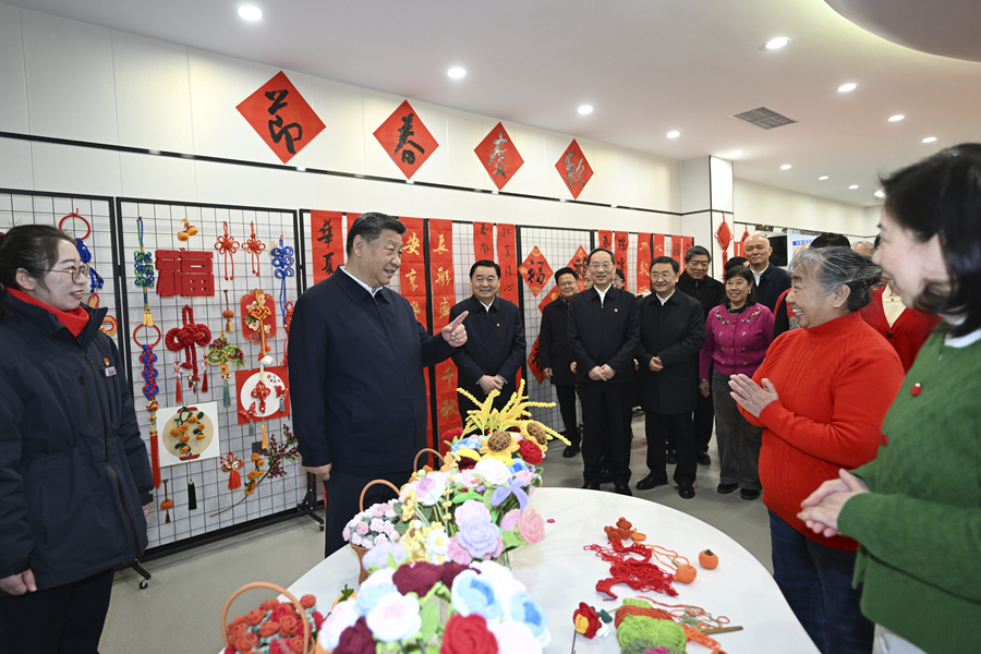 2025年1月23日，習近平總書記在沈陽大東區長安街道長安小區社區黨群服務中心考察。
